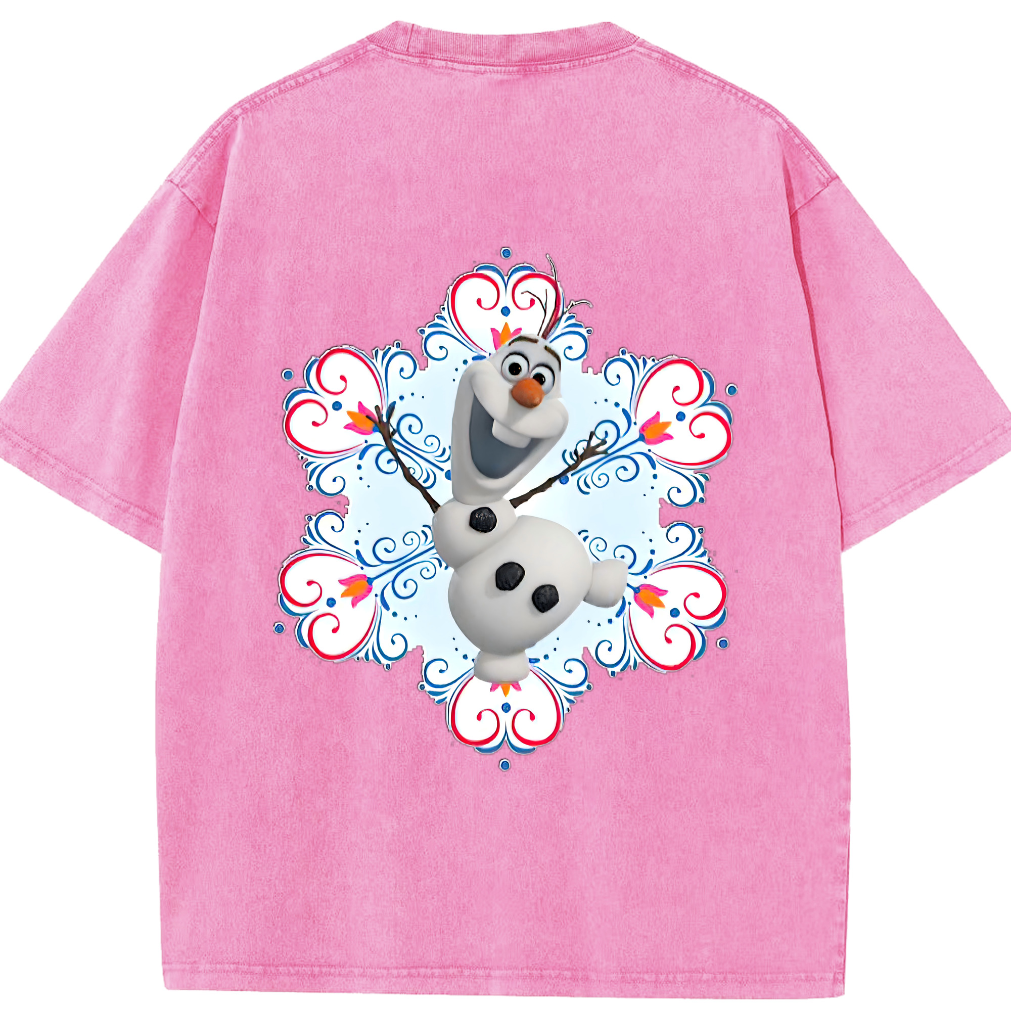 （画像用） アナと雪の女王 アンナ エルサ Frozen Anna Elsa 綿100% ヴィンテージ風 半袖Tシャツ（背面プリント）